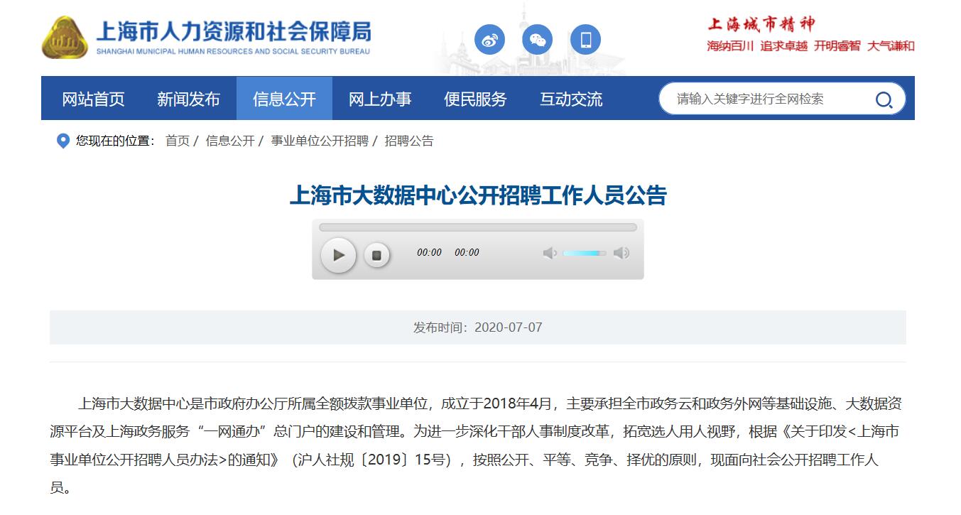 南汇区数据和政务服务局最新招聘公告详解